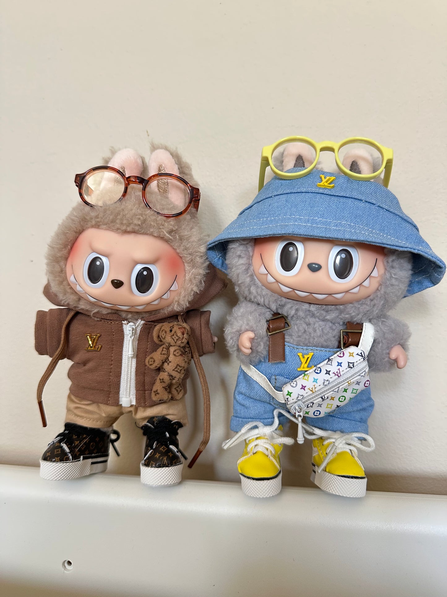 Labubu LV Designer Clothes - Brown Hoodie