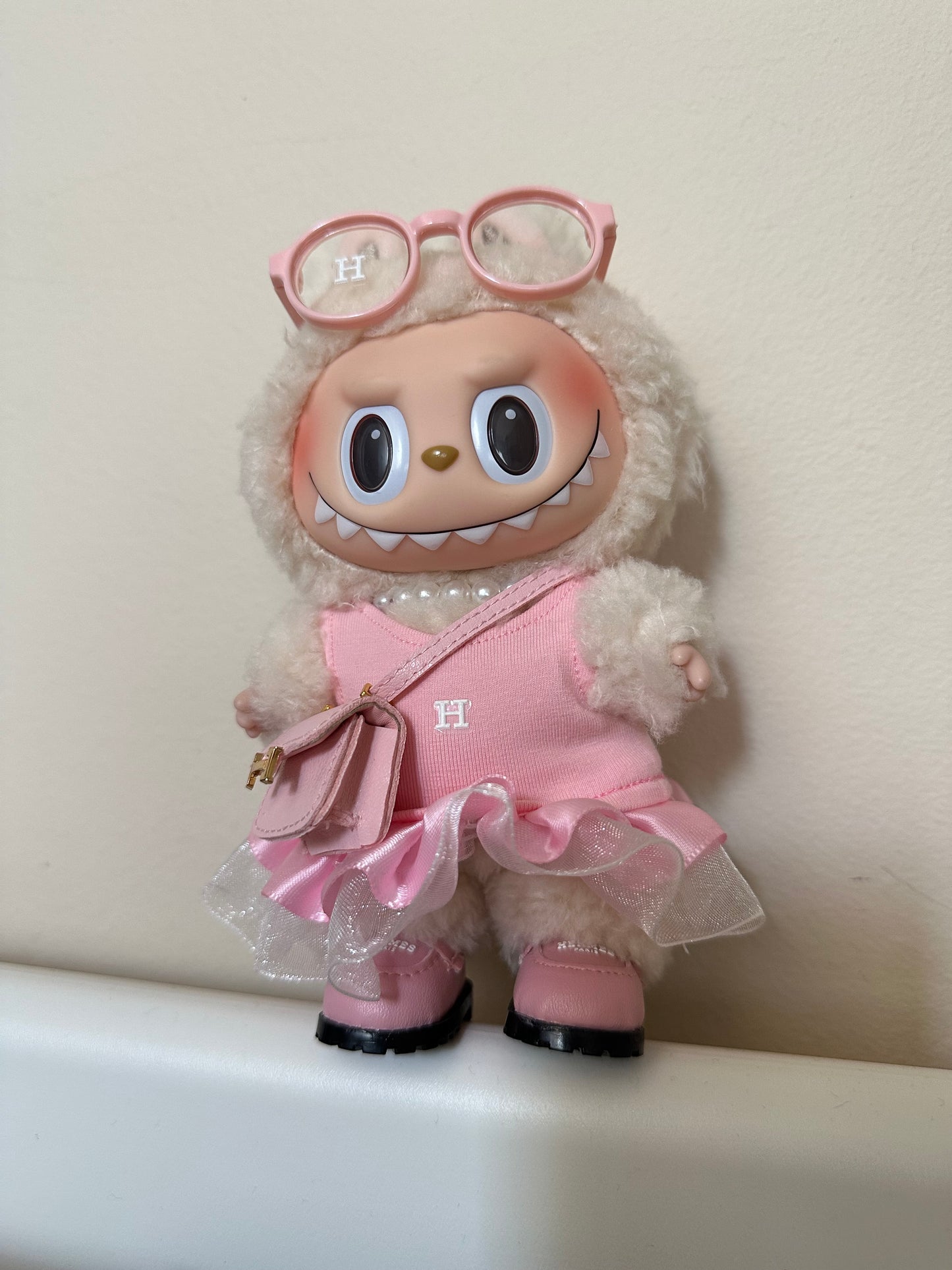 Labubu Hermes Designer Clothes - Pink Dress