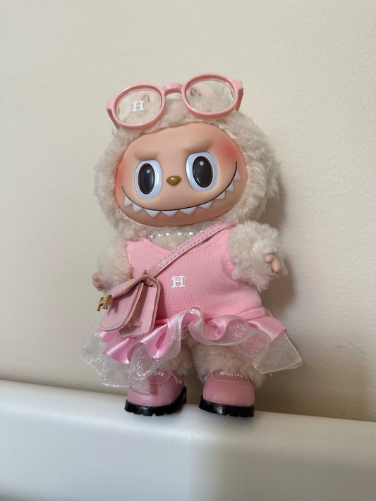 Labubu Hermes Designer Clothes - Pink Dress