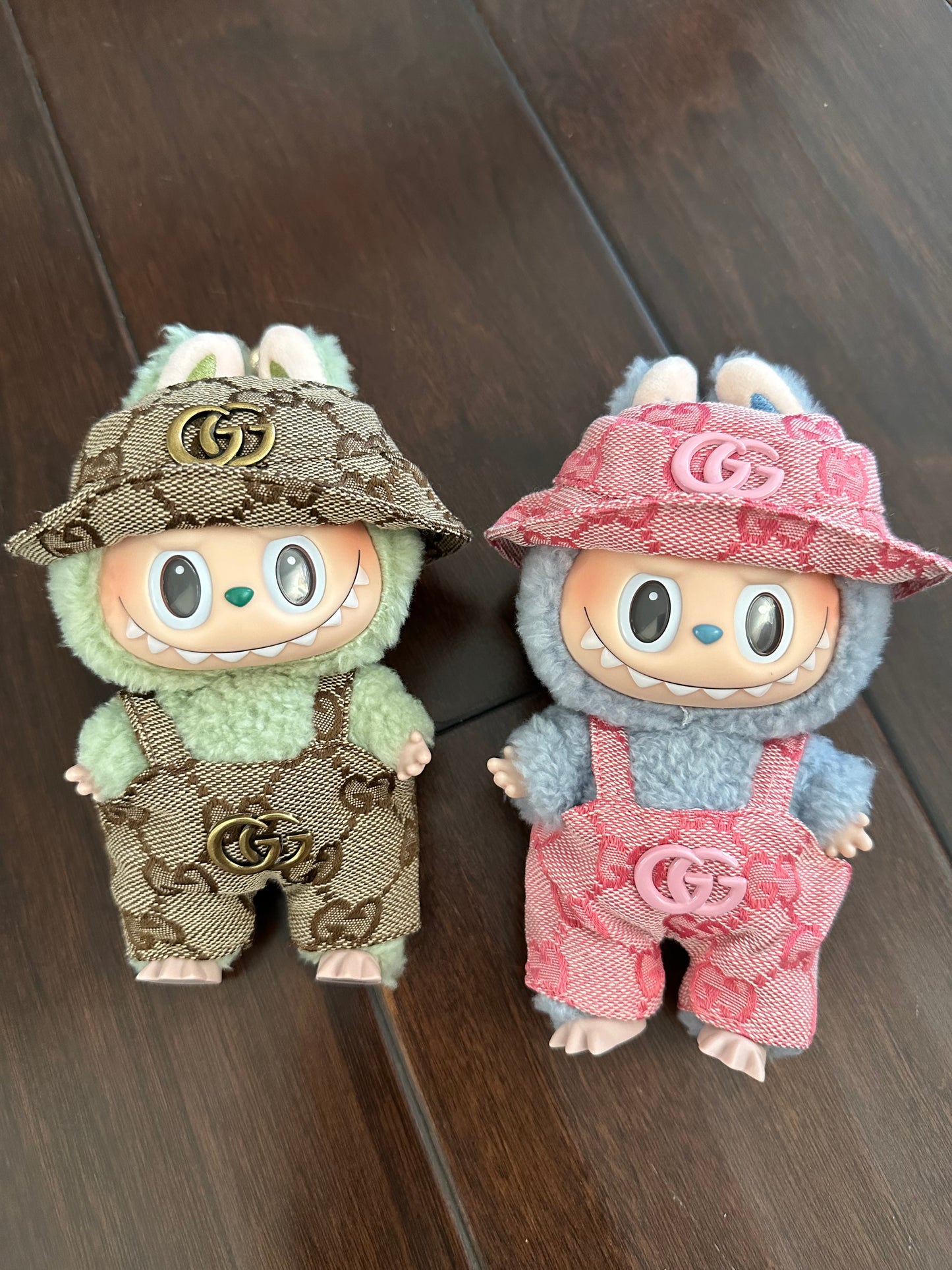 Labubu Gucci Designer Clothes - Pink Overalls