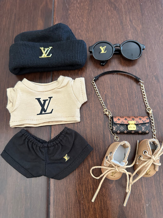 Labubu LV Designer Clothes - Beige Outfit