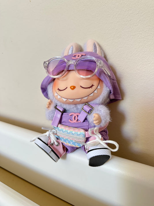 Labubu Chanel Designer clothes - Purple Overalls
