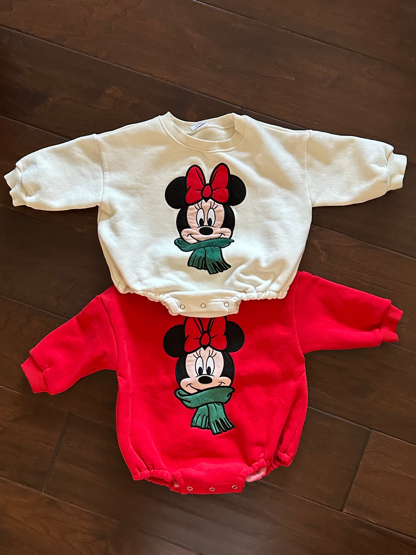 Christmas Mickey and Minnie sweatshirt BUBBLE ONESIE