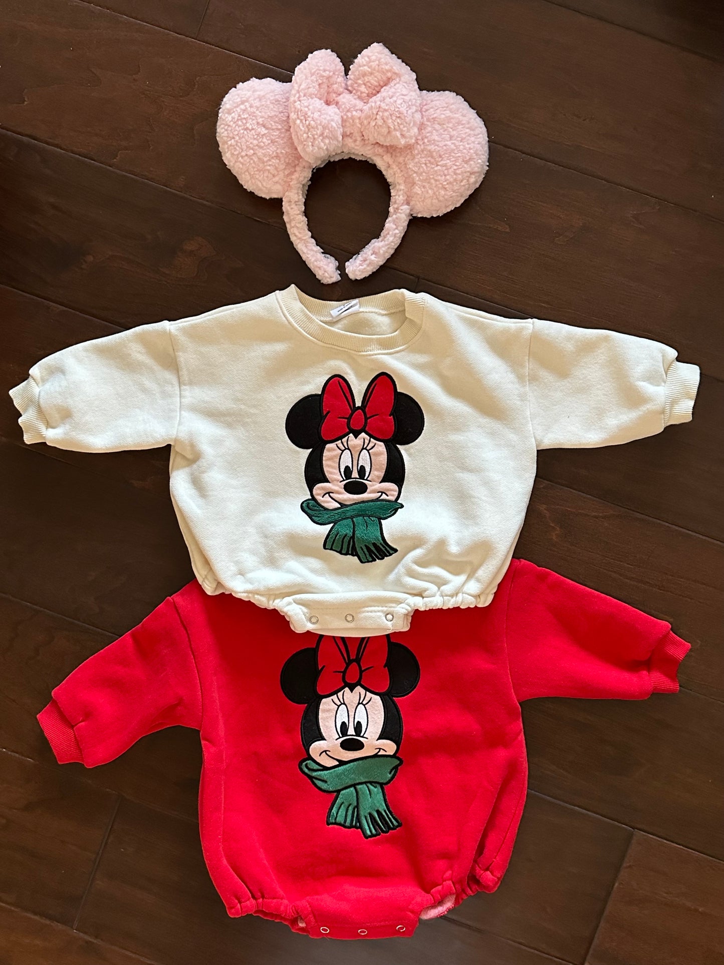 Christmas Mickey and Minnie sweatshirt BUBBLE ONESIE