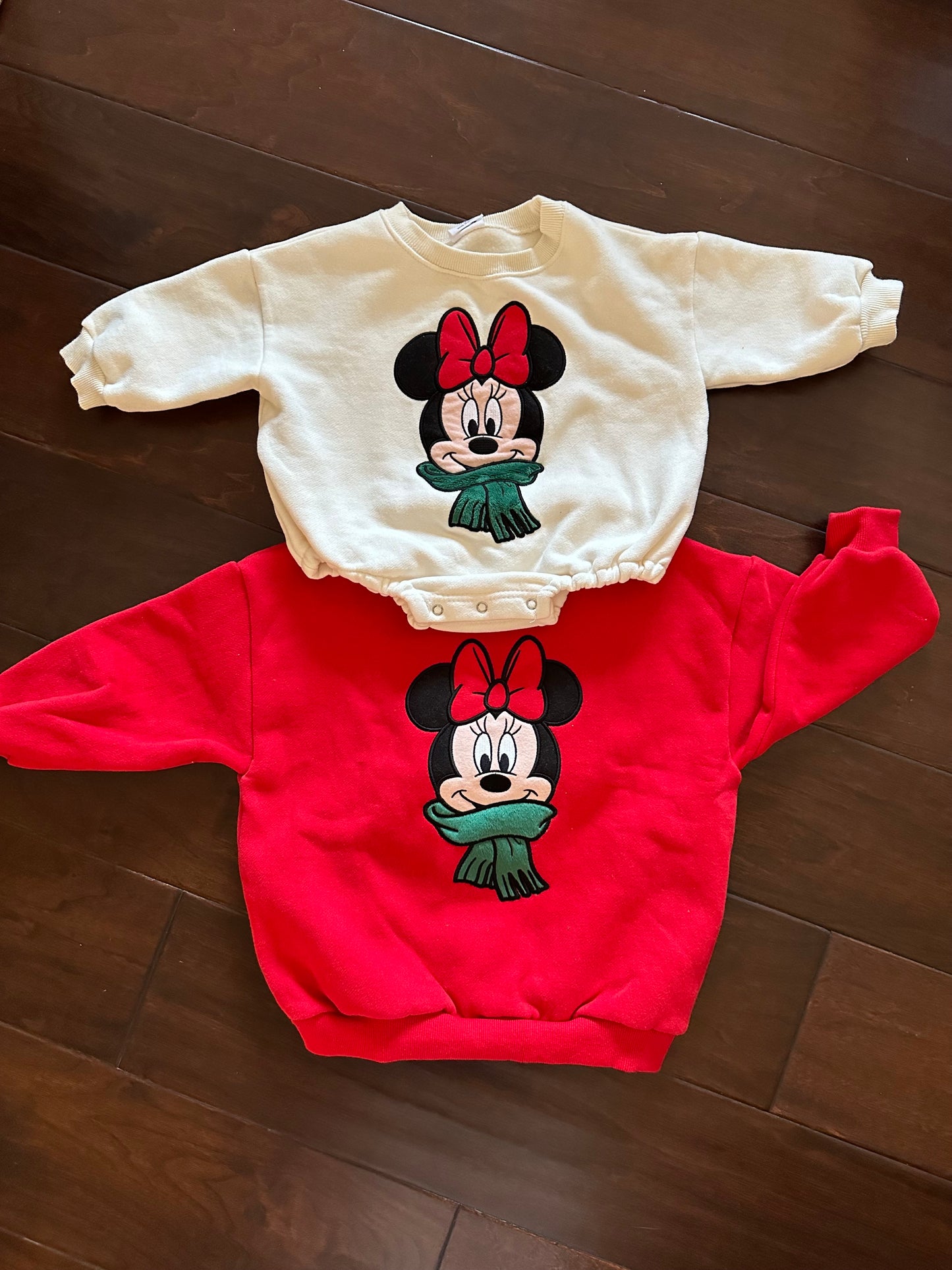 Christmas Mickey and Minnie sweatshirt BUBBLE ONESIE