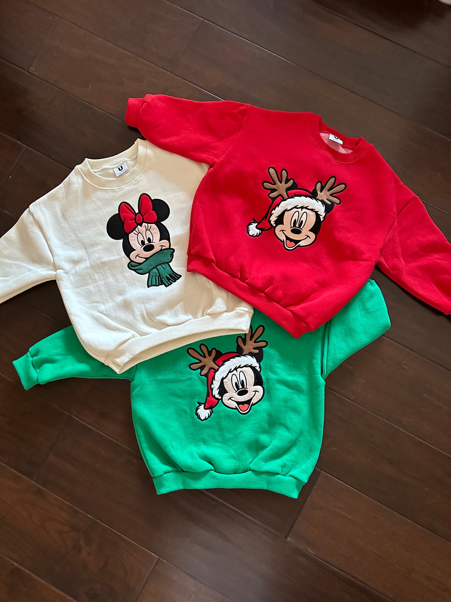 Christmas Mickey and Minnie sweatshirt KIDS CREWNECK