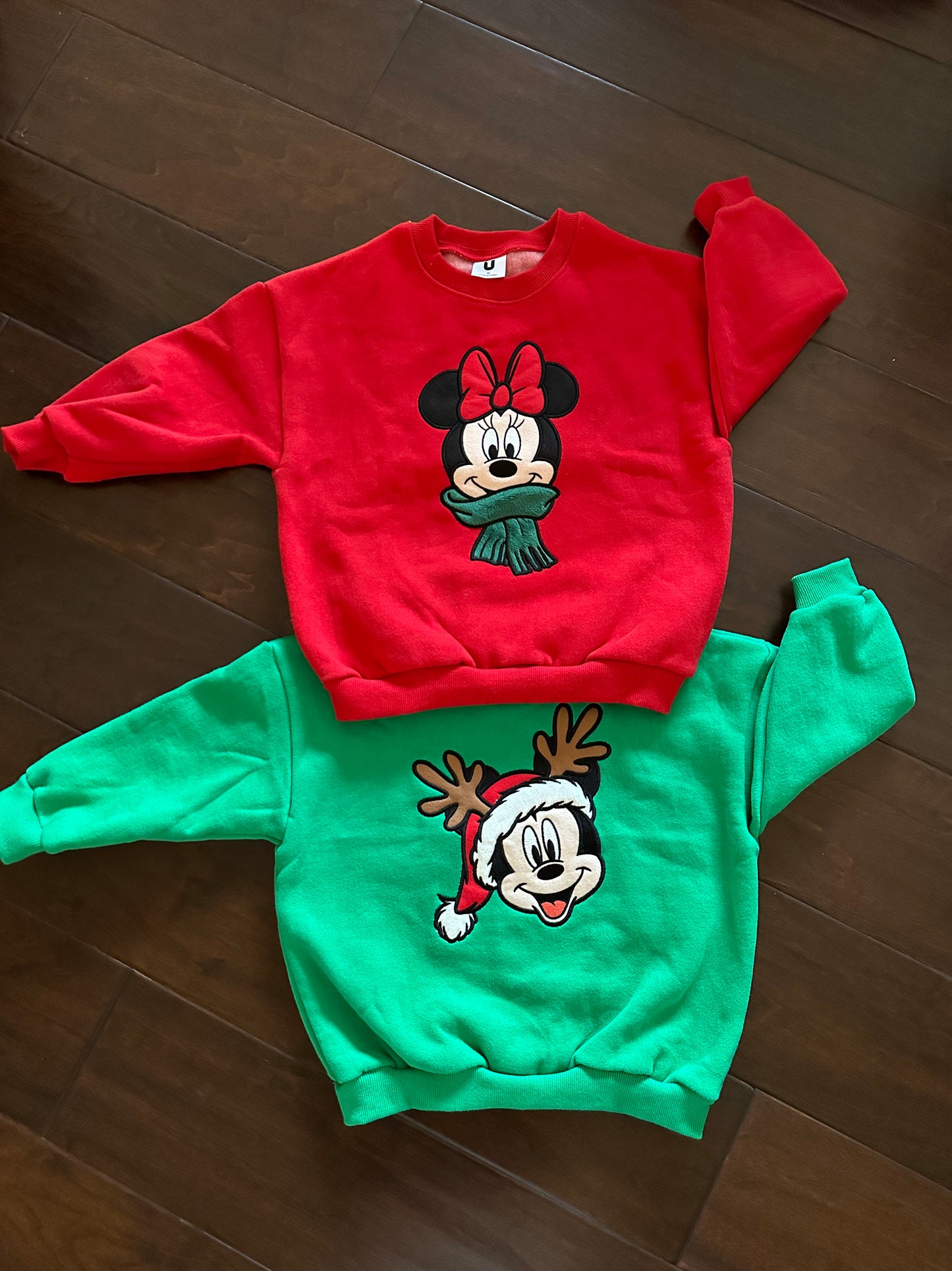 Christmas Mickey and Minnie sweatshirt KIDS CREWNECK