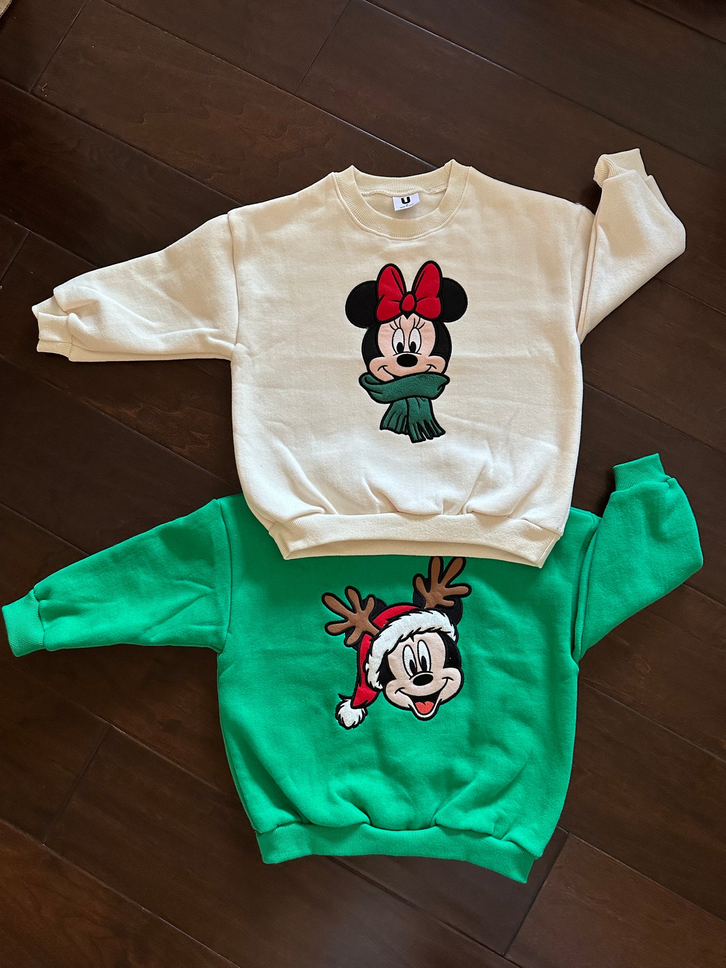 Christmas Mickey and Minnie sweatshirt KIDS CREWNECK