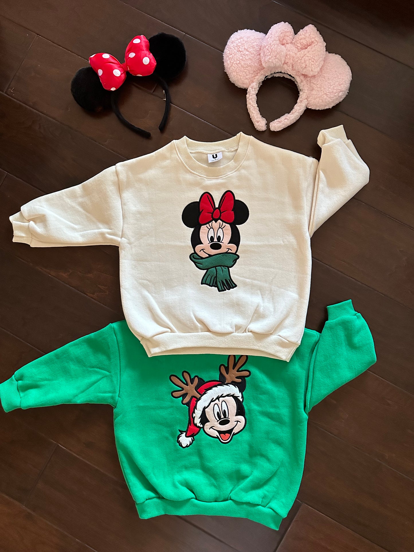 Christmas Mickey and Minnie sweatshirt KIDS CREWNECK