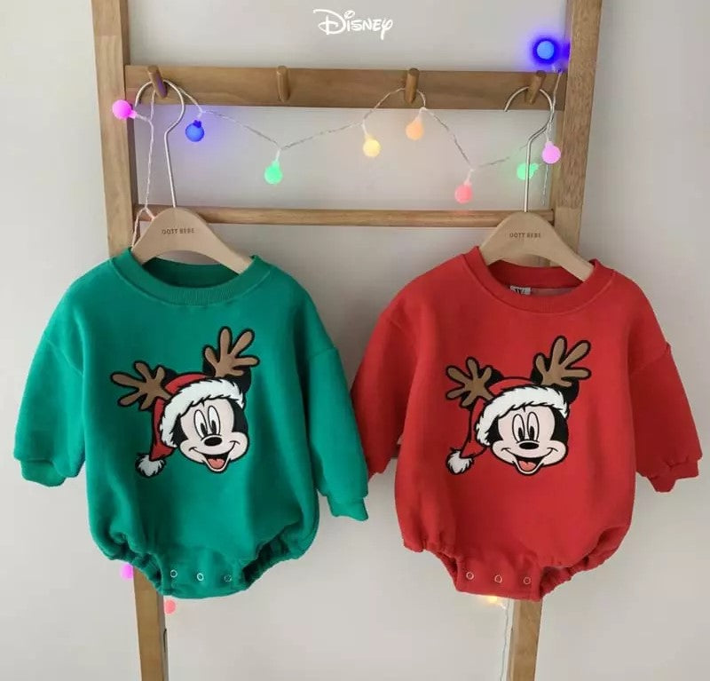 Christmas Mickey and Minnie sweatshirt BUBBLE ONESIE