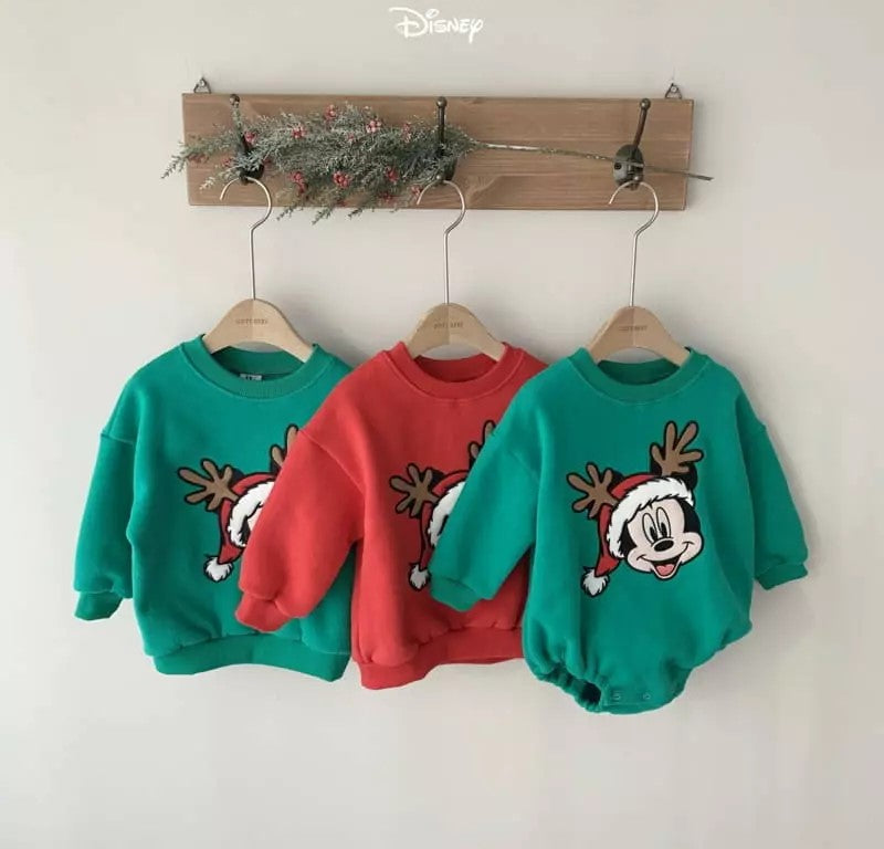 Christmas Mickey and Minnie sweatshirt BUBBLE ONESIE