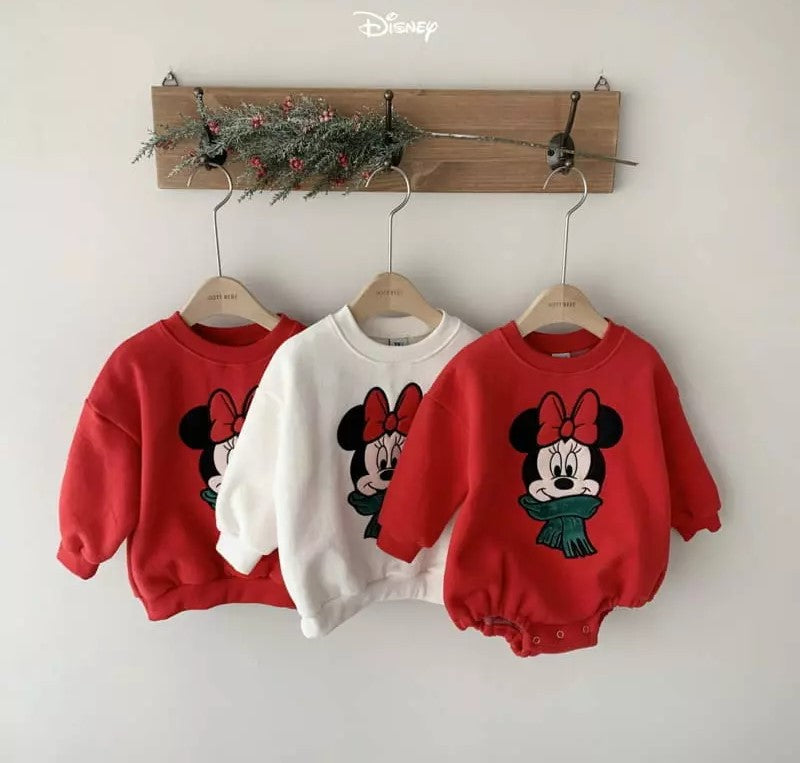 Christmas Mickey and Minnie sweatshirt BUBBLE ONESIE