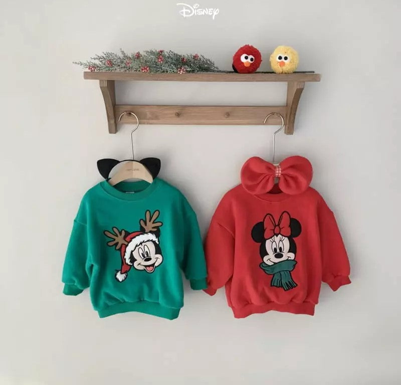 Christmas Mickey and Minnie sweatshirt KIDS CREWNECK