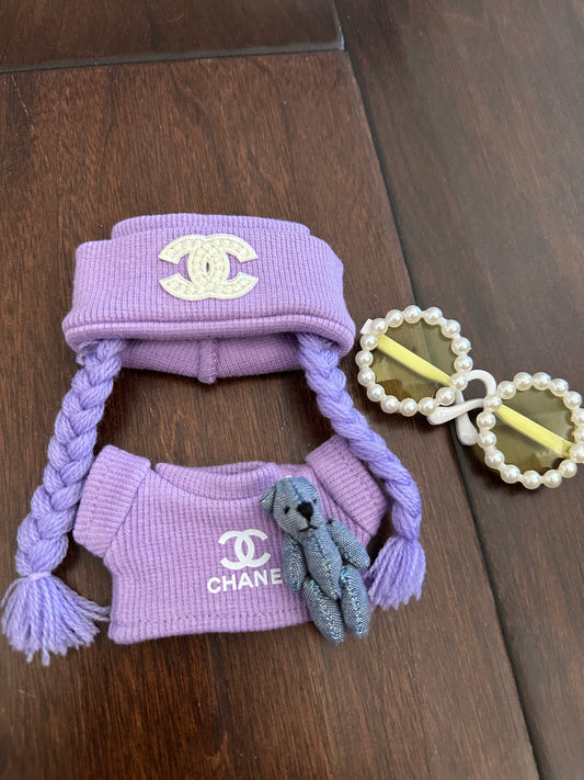 Labubu Chanel Designer clothes - Purple Braid Outfit